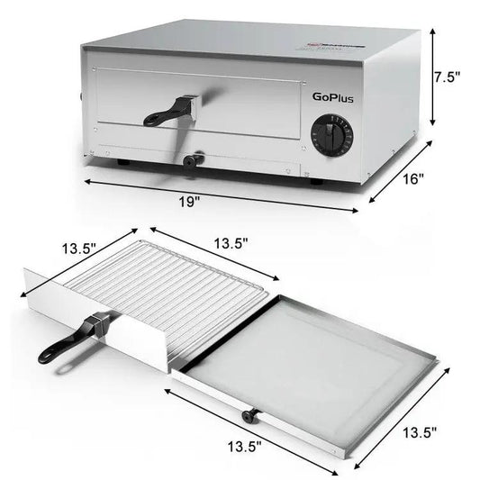 GoPlus stainless steel commercial pizza oven with removable pan and rack, two-piece set on Tampa Home & Garden Store