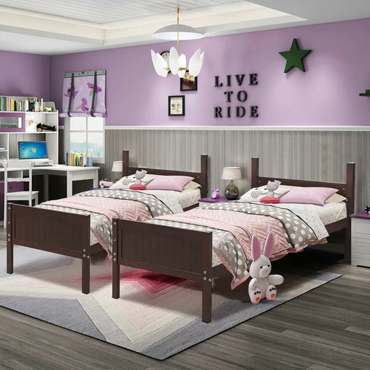 Twin wooden bunk beds in brown finish convertible to two single beds DirectDeals on Tampa Home & Garden Store
