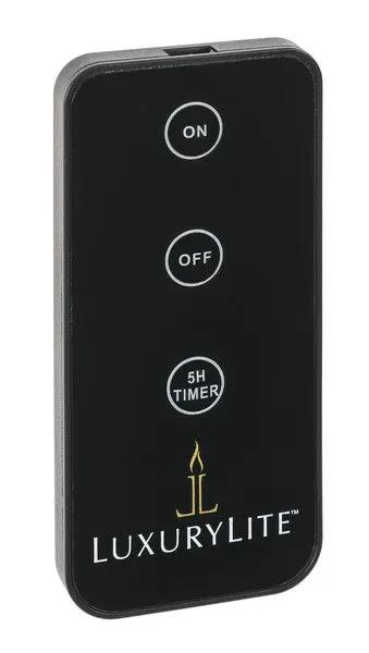 Handheld remote for LED candles, black Luxurylite with ON OFF and 5H timer on Tampa Home & Garden Store