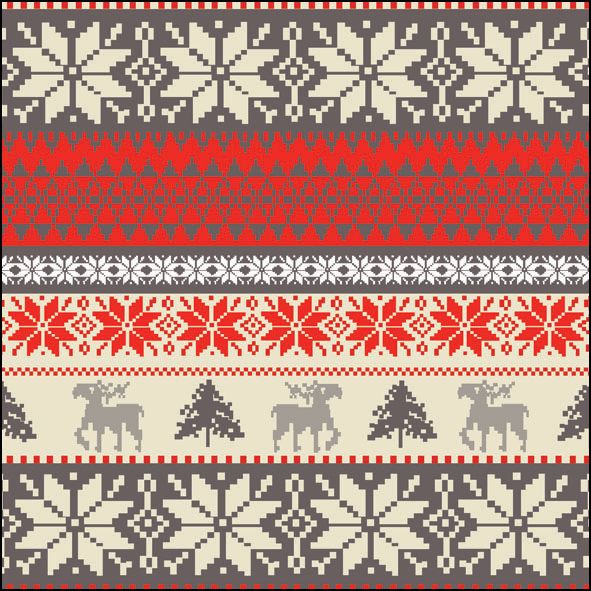 Serviettes de table en papier - Hiver nordique - Crème