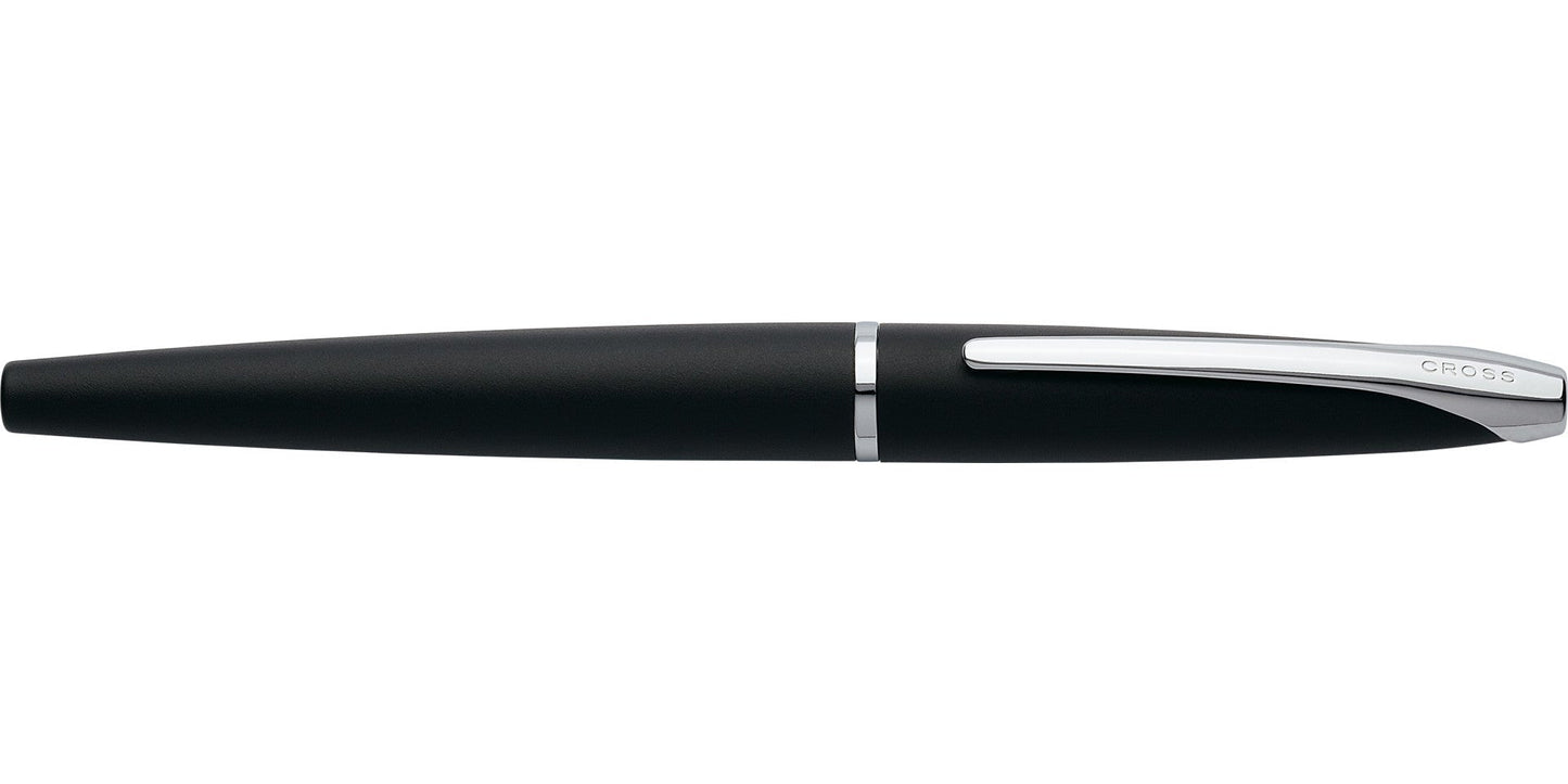 ATX Basalt Black Rollerball Pen by A.T. Cross with matte black body and silver clip on Tampa Home & Garden Store
