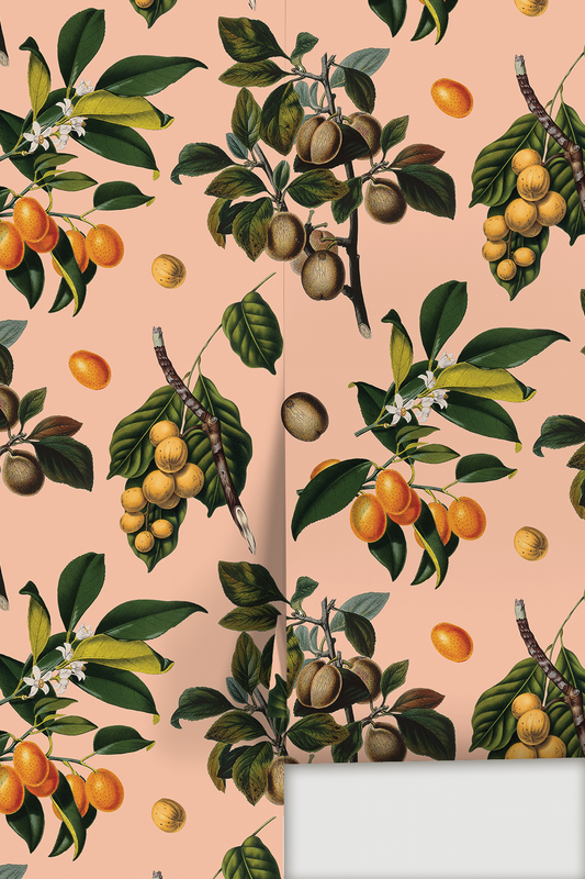 Vintage Orchard Wallpaper, peach - Tampa Home & Garden Store