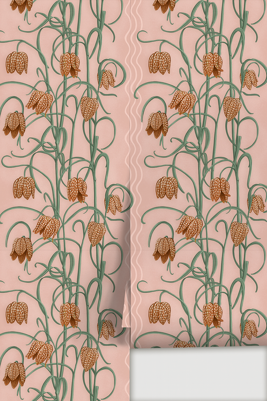 Campanas Wallpaper, dusty pink & orange - Tampa Home & Garden Store