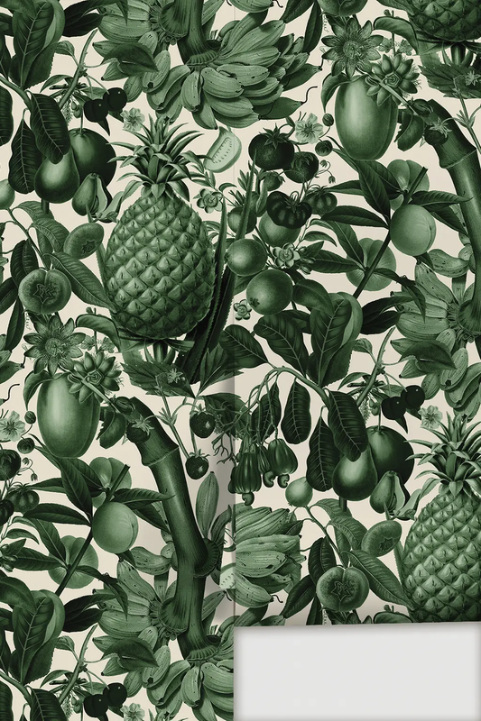 Juicy Fruit Wallpaper white and dark green with tropical fruit by Samantha Santana Creative on Tampa Store on Tampa Home & Garden Store