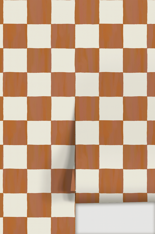 Checkers Wallpaper, rust - Tampa Home & Garden Store