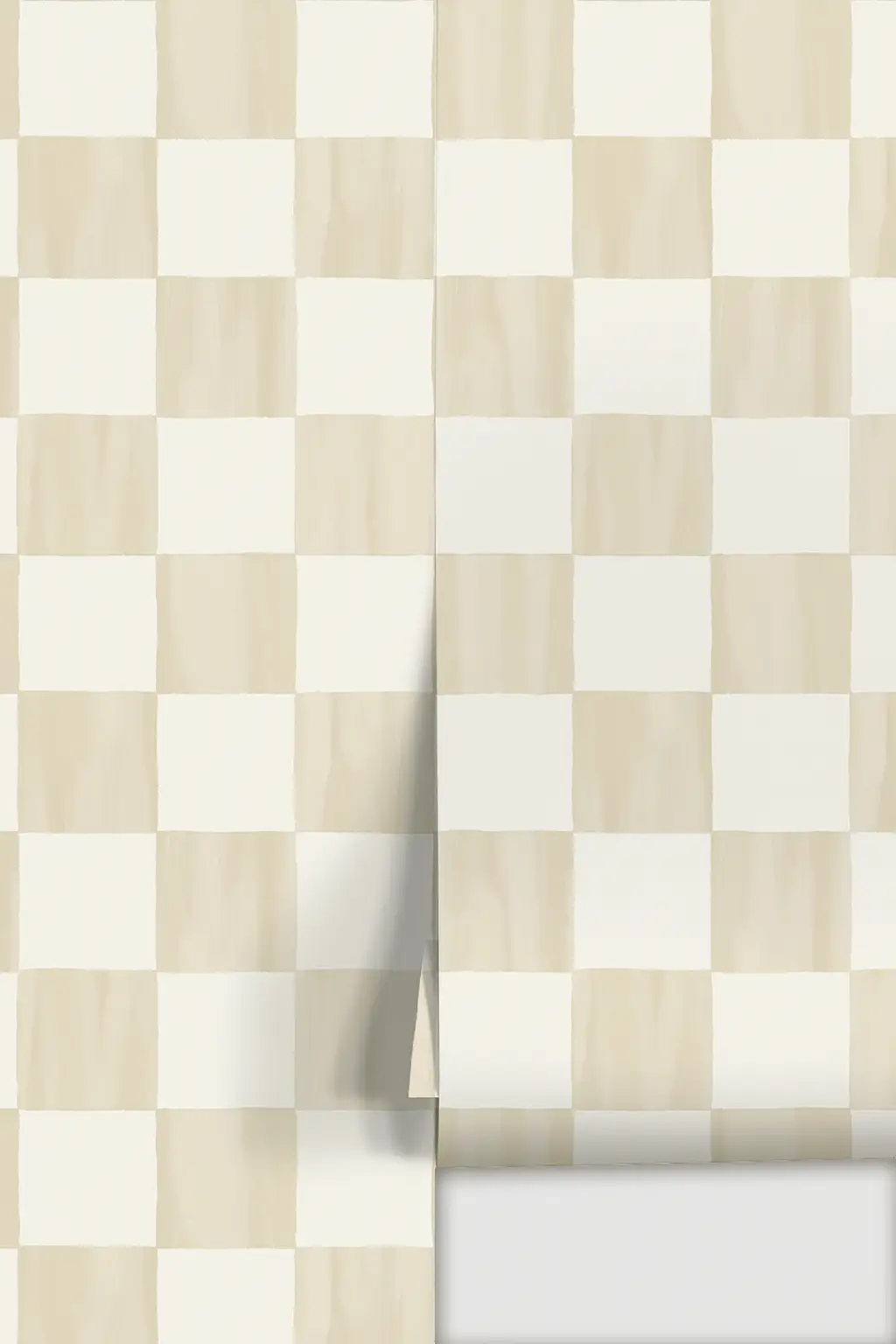 Checkers wallpaper tan peel and stick with beige cream checker pattern on Tampa Home & Garden Store