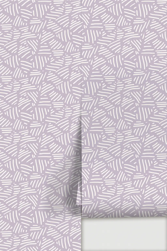 Wallpaper Simple Stripes Lavender by Samantha Santana Creative lavender background with white stripes on Tampa Home & Garden Store