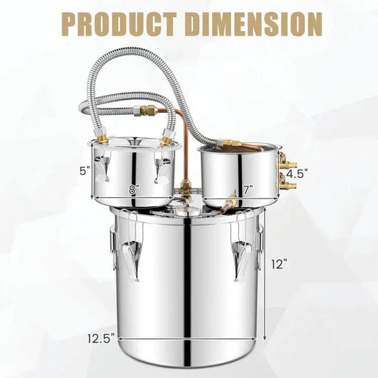 Water distiller 5-10 gal stainless steel for whisky brewing with copper fittings on Tampa Home & Garden Store