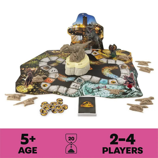 Jurassic World Dominion Stomp and Smash Board Game with dinosaur minis for 2–4 players on Tampa Home & Garden Store