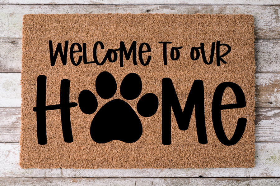 Welcome Home - Dog Door Mat - 30x18" Coir Door Mat - DECOE-CM-030
