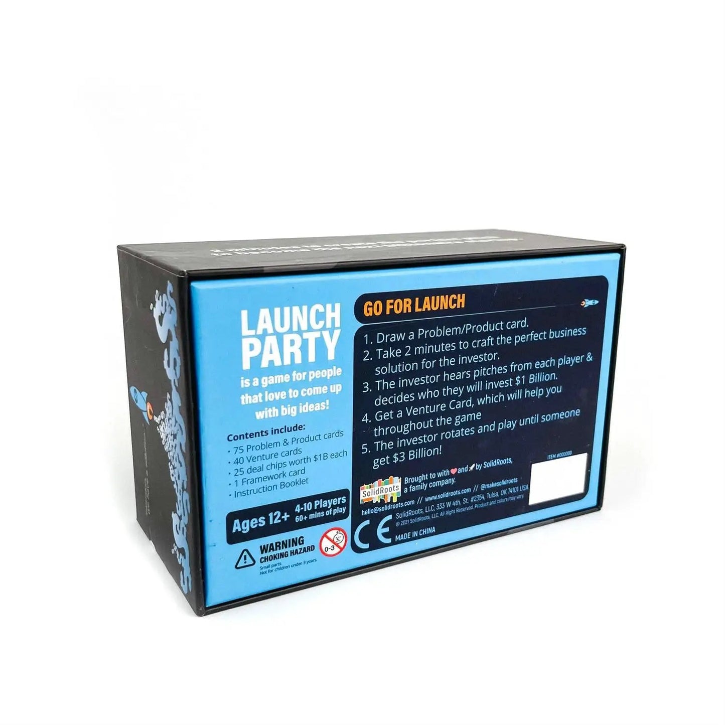 Launch Party Pitch Ideas Card Game blue box by The Country Christmas Loft, board game on Tampa Home & Garden Store