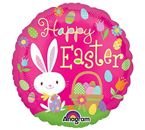Pink Easter Bunny pre-inflated balloon, Anagram brand Easter decor on Tampa Home & Garden Store