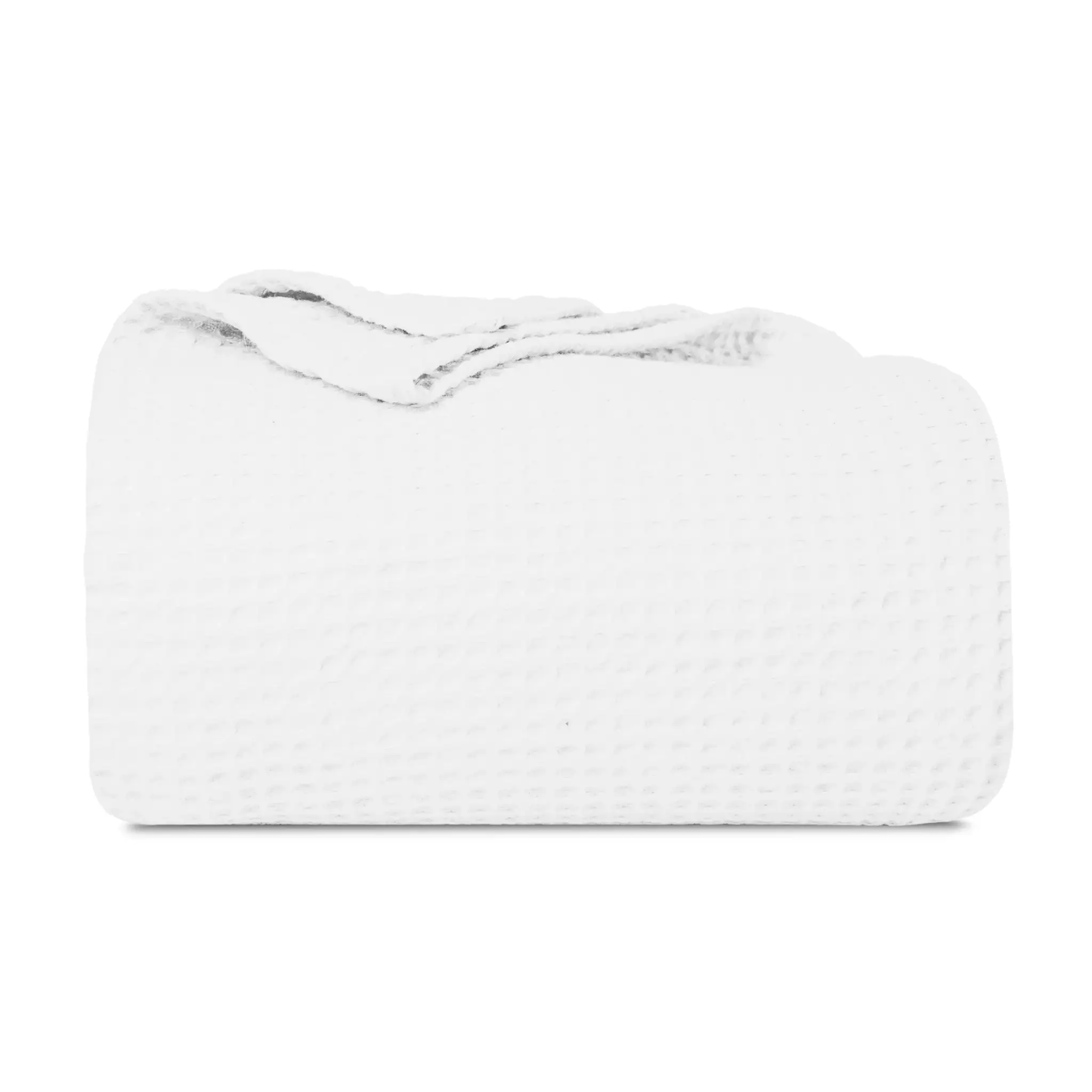Cozy cotton waffle throw blanket in cream with textured weave on Tampa Home & Garden Store
