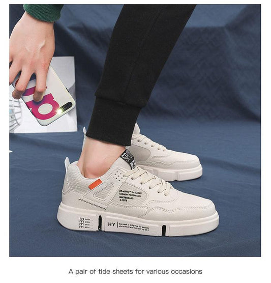Men's white leather sneakers with chunky sole, Stevvex ST85SH3222NVK, casual walking shoes on Tampa Home & Garden Store