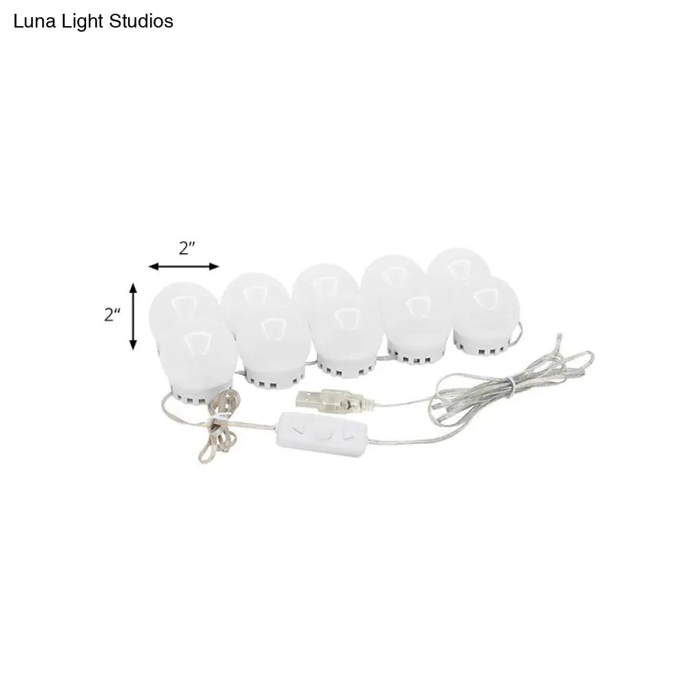 Tira de tocador con LED blancos: diseño esférico para un minimalismo en el vestidor y una iluminación de maquillaje mejorada