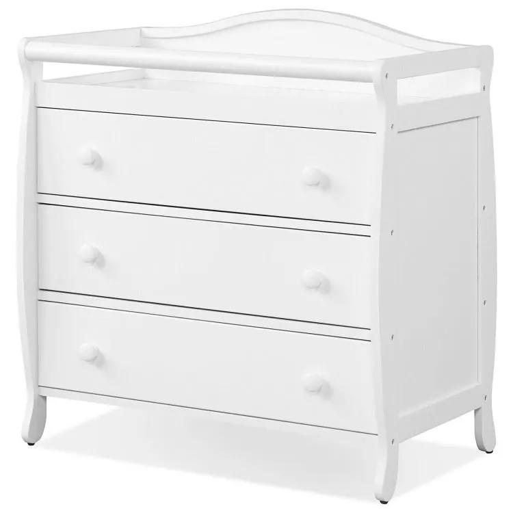 DirectDeals Baby Changing Table with 3 white drawers and belt safety, sturdy wood frame on Tampa Home & Garden Store
