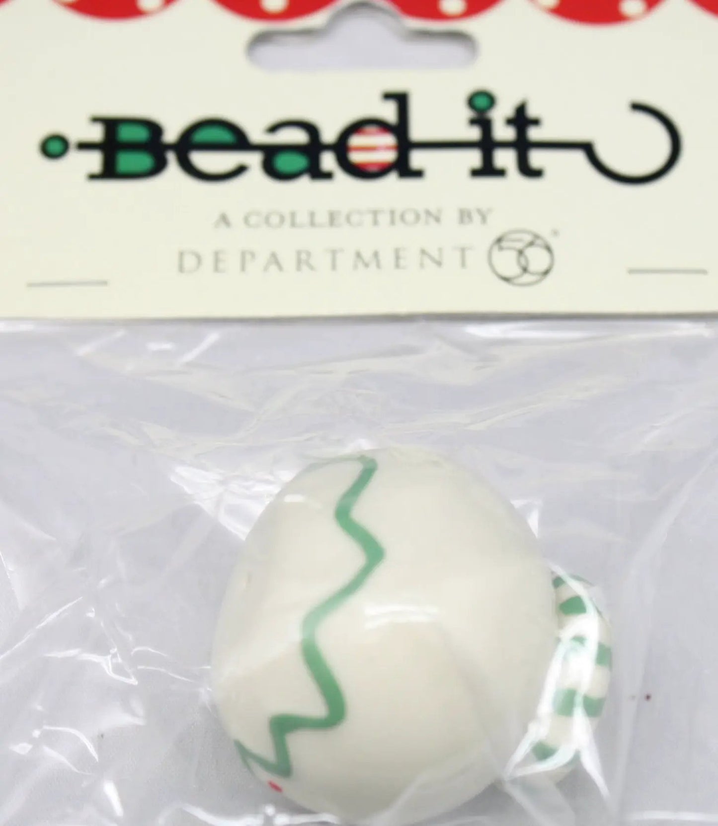 Bead It Bead Body Green Stripe Collar Ornament white with green stripe on Tampa Home & Garden Store