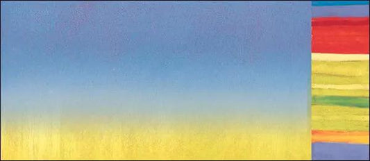 Notion Watercolor Floral Blank Card blue to yellow gradient with rainbow stripe edge on Tampa Home & Garden Store