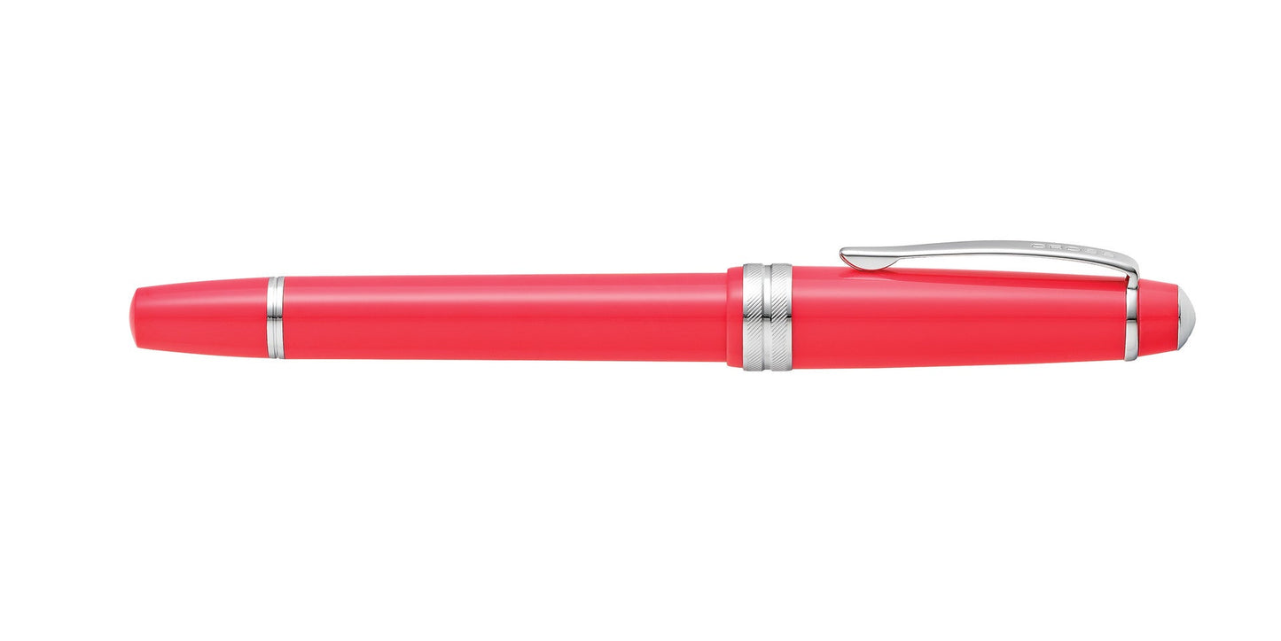 Bailey Light Polished Coral Resin Extra-Fine Nib Fountain Pen by Cross with silver trim on Tampa Home & Garden Store