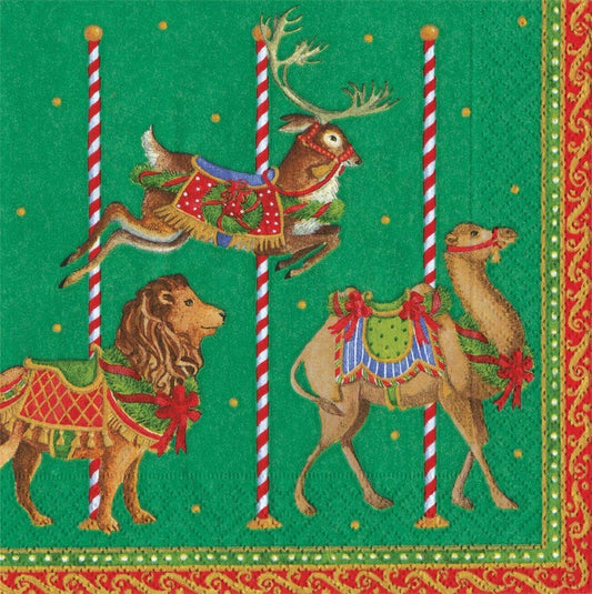 Serviettes de cocktail Merry Go Round (vertes)