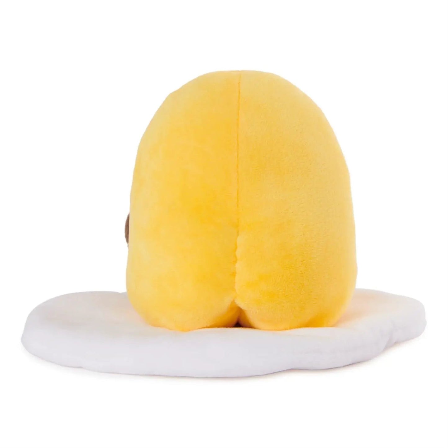 Gudetama plush on egg white base, yellow egg character stuffed toy on Tampa Home & Garden Store