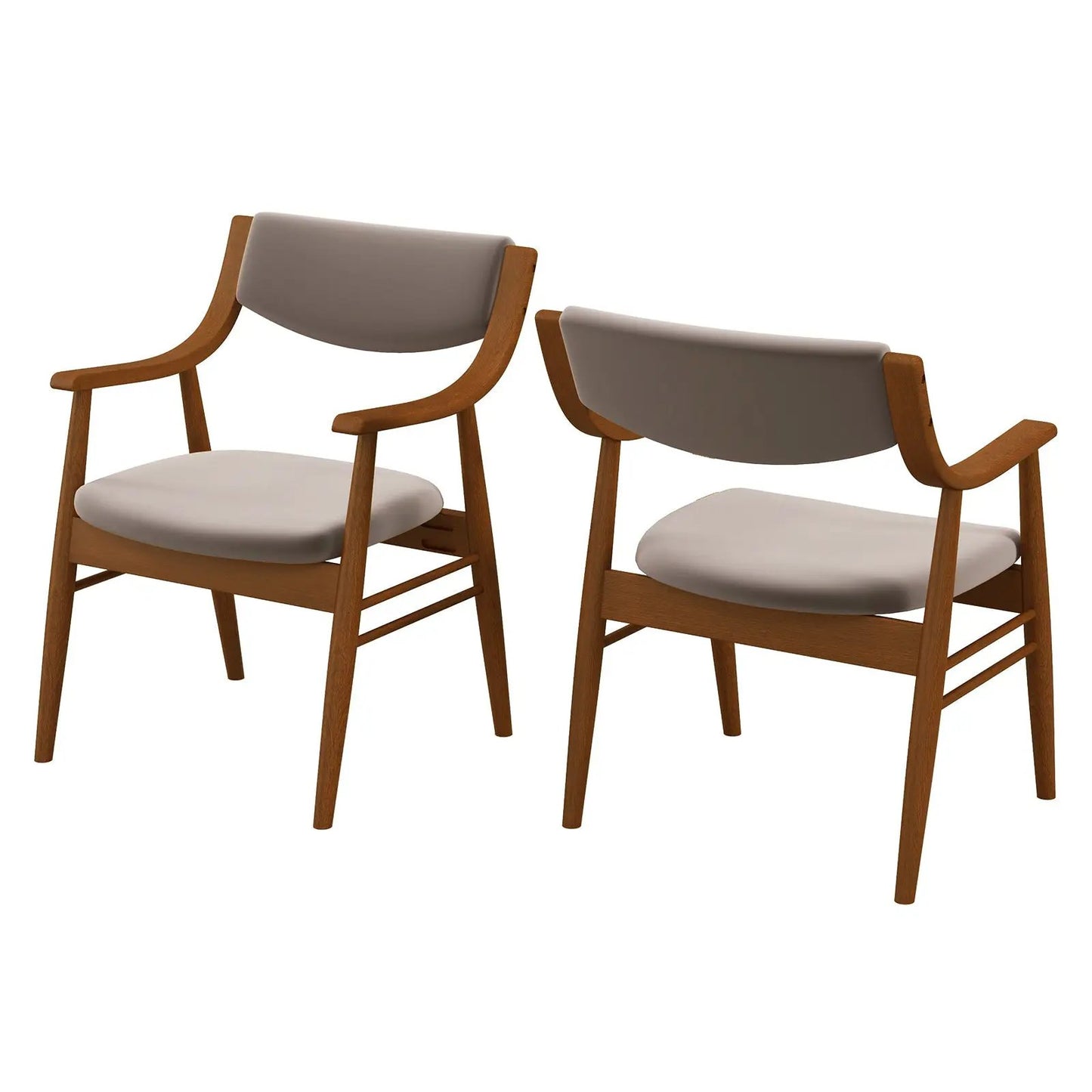 Wooden dining chairs set of 2 with padded seats and backs in natural wood on Tampa Home & Garden Store