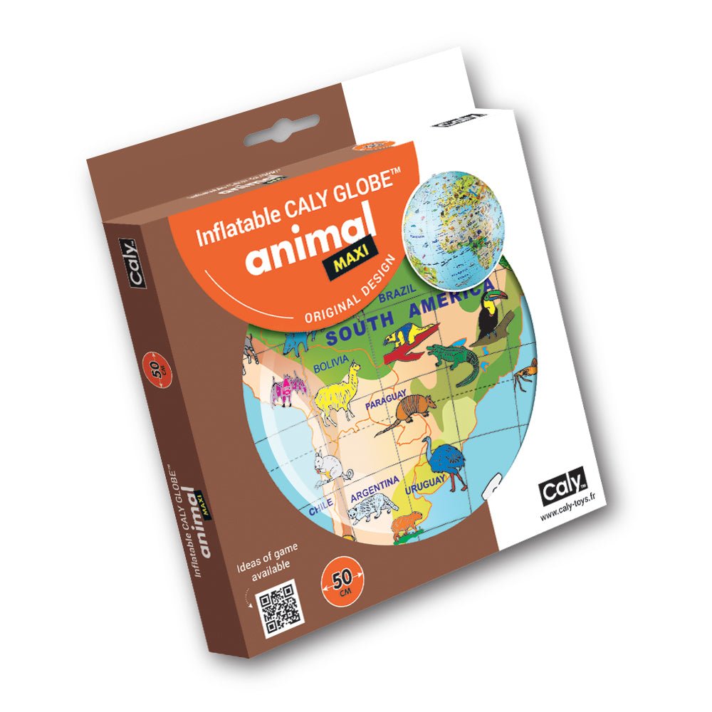 World Animals 20-Inch Inflatable Globe kids globe by Caly with illustrated world map on Tampa Home & Garden Store