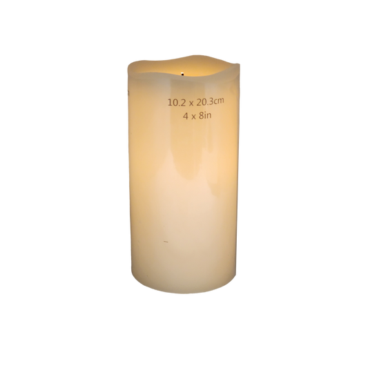 Wavy Edge Glow Wick Pillar Candle - - Tampa Home & Garden Store