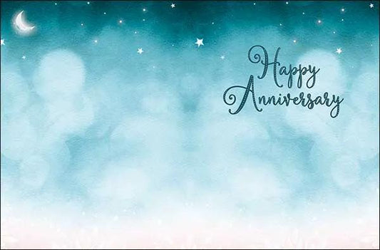 Notion Card Lucky Stars Anniversary Card blue starry night design with crescent moon on Tampa Home & Garden Store