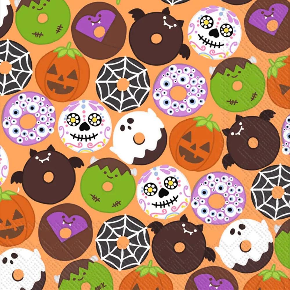 Donut Be Frightened Halloween Cocktail Napkins by The Country Christmas Loft donuts pumpkins on Tampa Home & Garden Store