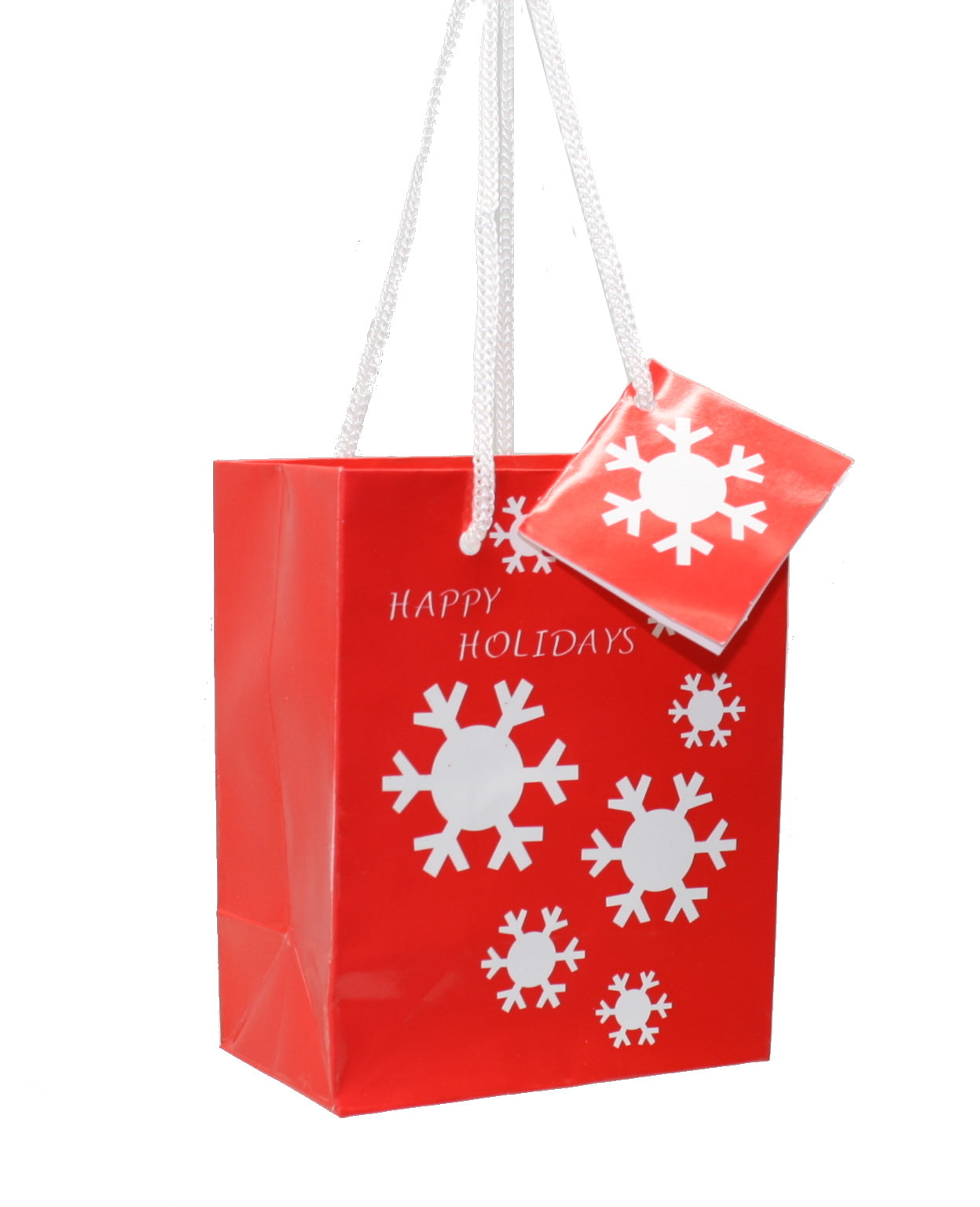 Bolsa de regalo con copos de nieve para las fiestas