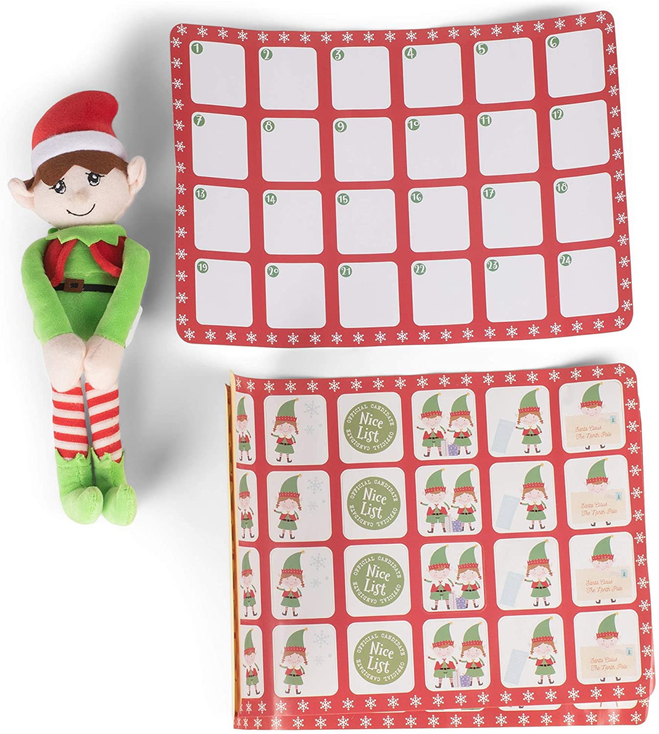 Elfo navideño con simpáticas pegatinas traviesas