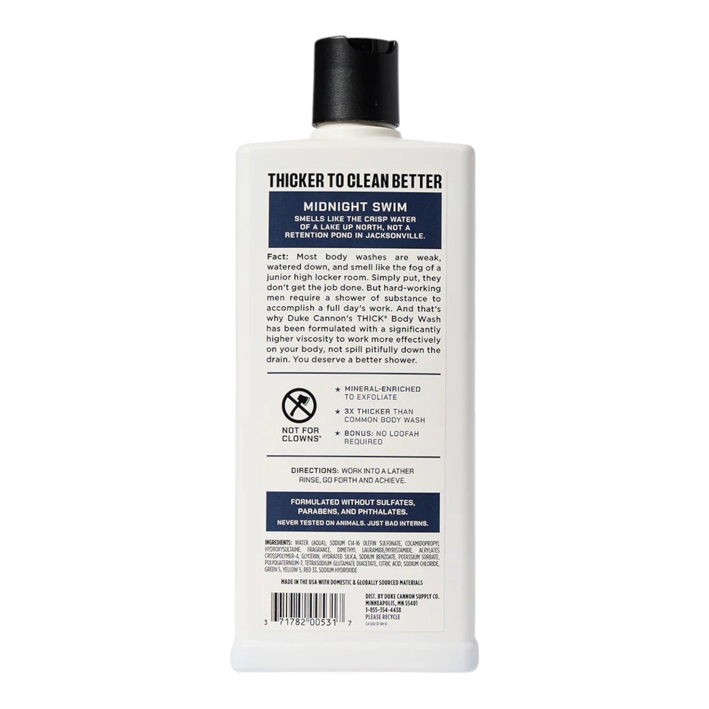 Duke Cannon Thick Body Wash - Midnight Swim (Sandalwood & Lavender)