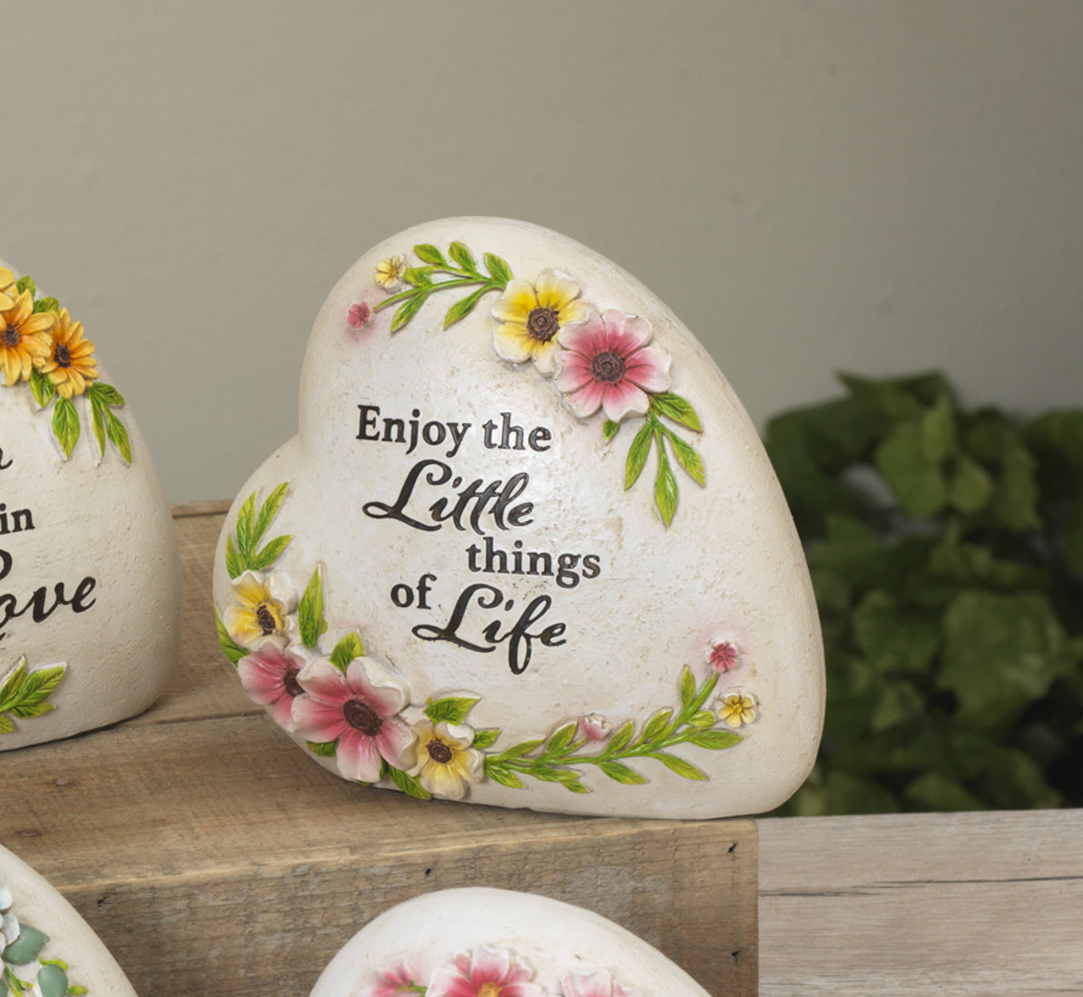 Piedra de corazón inspiradora de resina: disfruta de las pequeñas cosas de la vida