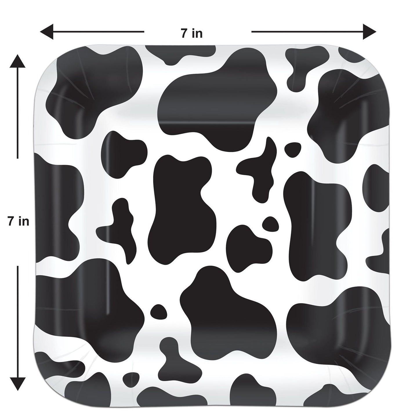 Cow print dessert plates set of 8, 7-inch paper plates on Tampa Home & Garden Store
