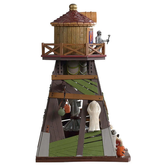 Spooky Springs Water Tower Halloween village accessory with wood by The Country Christmas Loft on Tampa Home & Garden Store