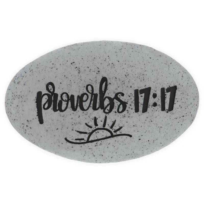 Proverb stone A Friend Loves at All Times gray speckled oval by The Country Christmas Loft on Tampa Home & Garden Store