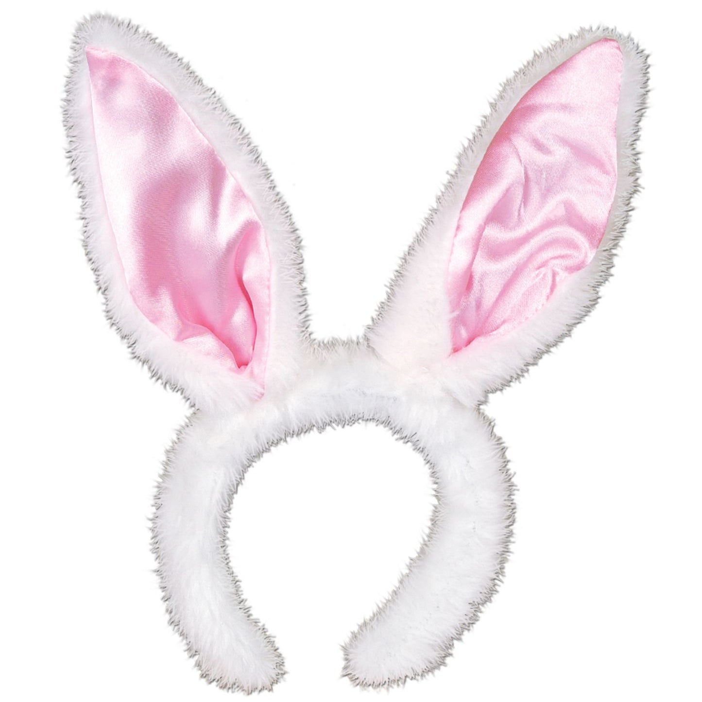 Diadema de orejas de conejo de peluche de satén