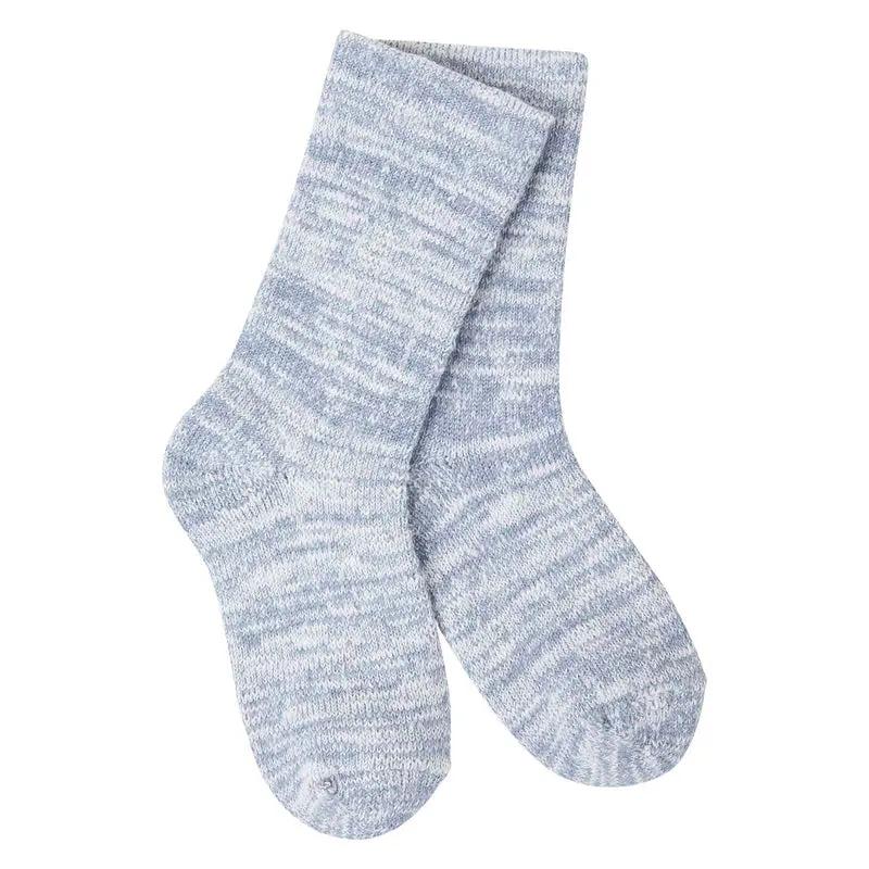 Mouse Creek Slub Socks dusty blue infant pair, marled knit size 12-24 months on Tampa Home & Garden Store