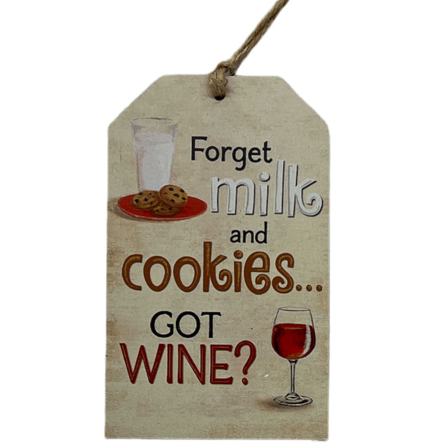 Étiquette cadeau décorative en bois à carreaux - Vous avez du vin ?