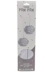 White tissue pom pom set (2-pack) decorative pom-poms by The Country Christmas Loft on Tampa Home & Garden Store