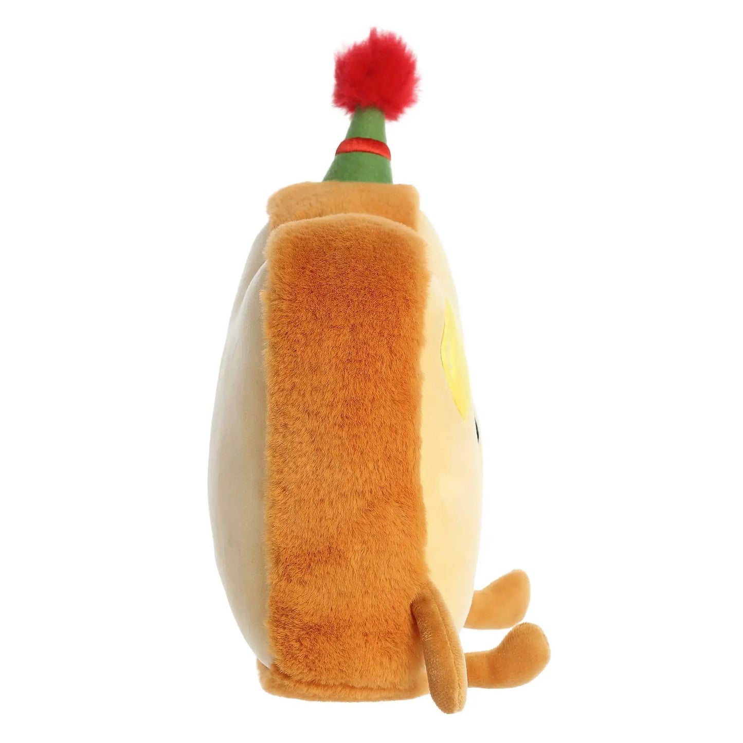 Just Sayin' Collection Birthday Toast Plush orange fur with green party hat and red tuft on Tampa Home & Garden Store