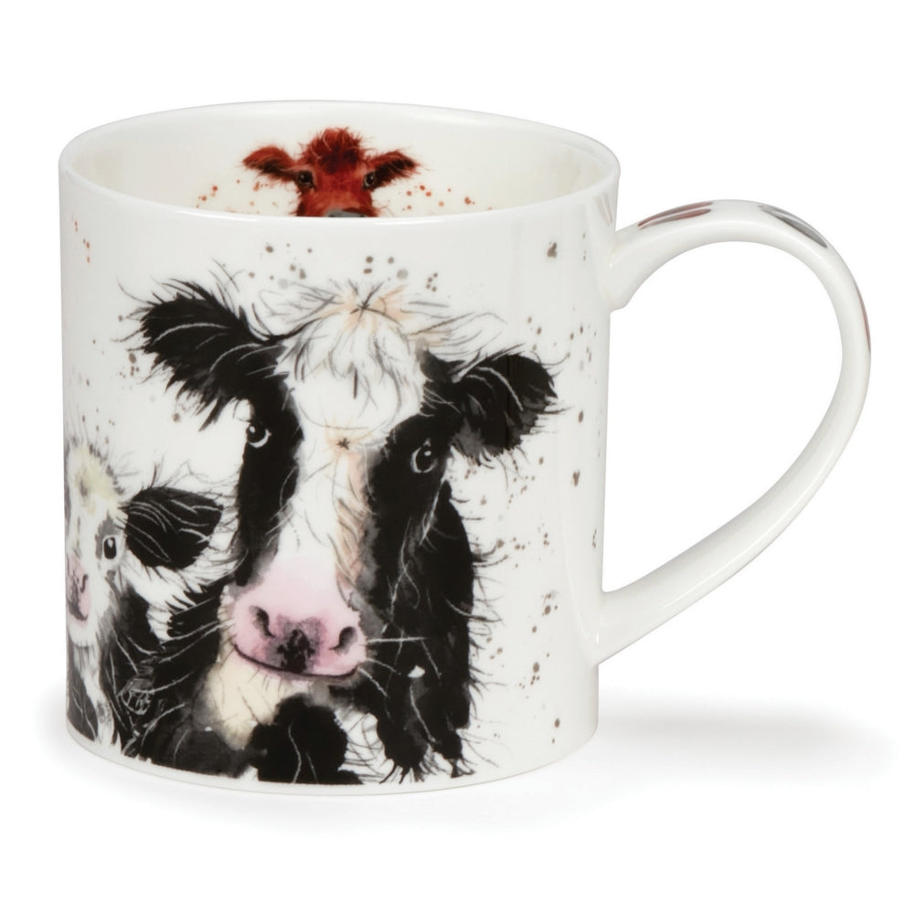 Shaggy Tails - Vaca de granja - Taza de porcelana fina estilo Ornkey de Dunoon