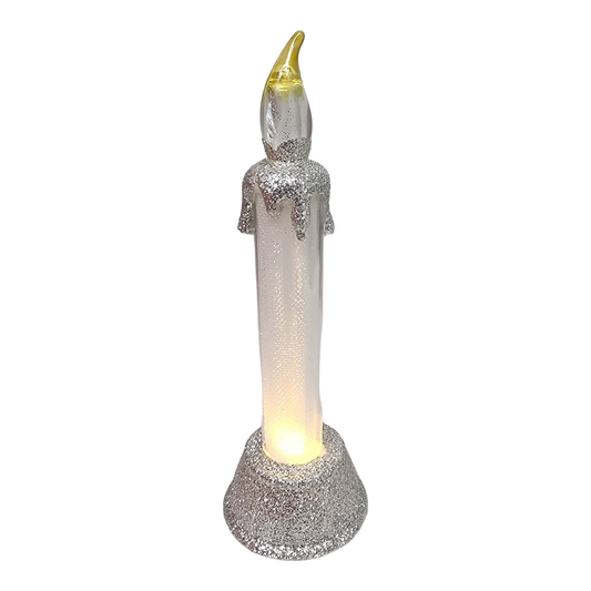 Bougie lumineuse LED pailletée de 15 cm -