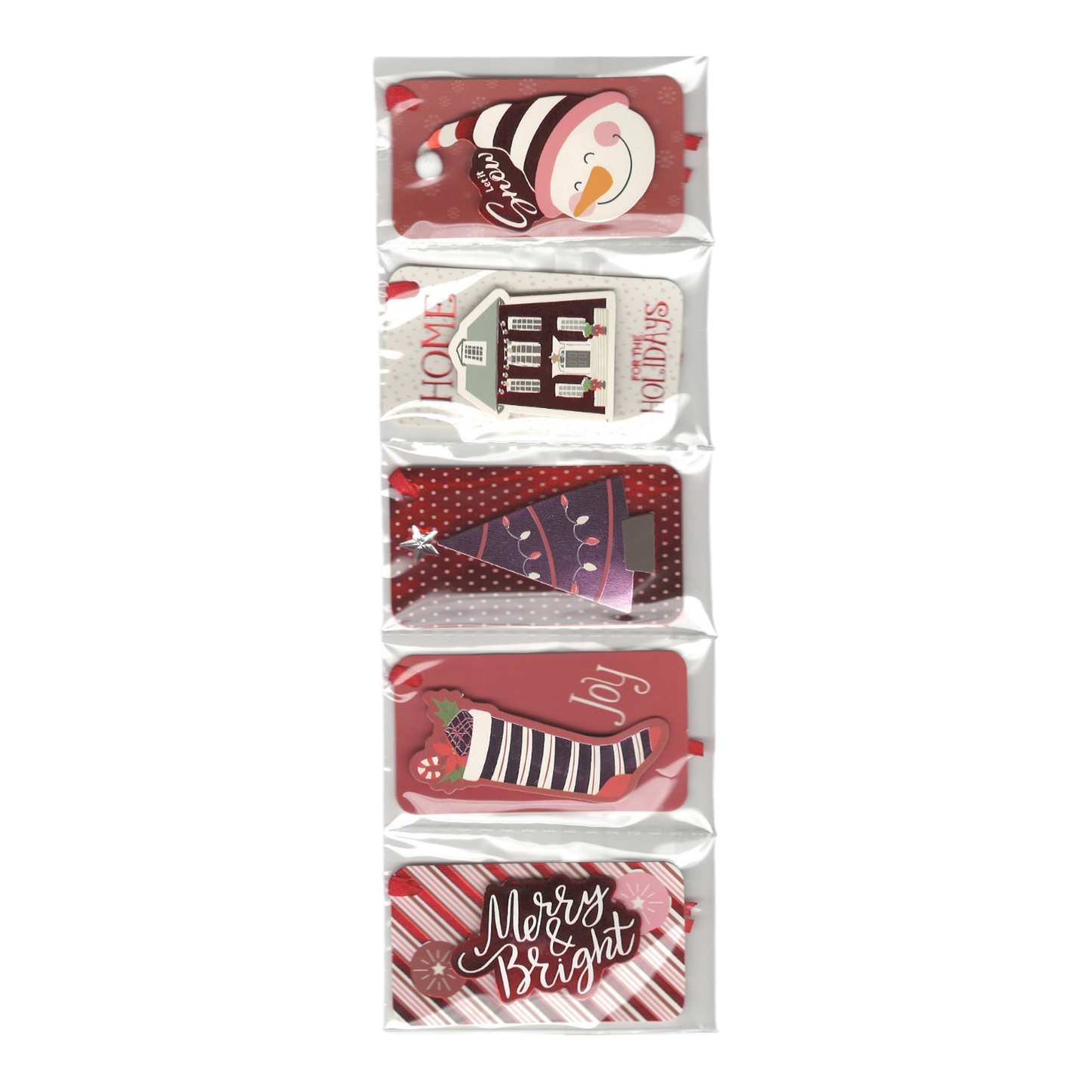 Handmade Gift Tags Set, 5-count in classic reds by The Country Christmas Loft on Tampa Home & Garden Store