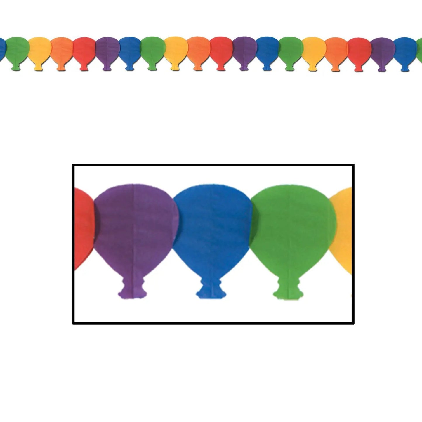 12 ft paper garland with rainbow balloons set by The Country Christmas Loft on Tampa Home & Garden Store