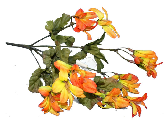 Fall Filler Bush orange and yellow autumn flowers artificial floral stem green leaves on Tampa Home & Garden Store