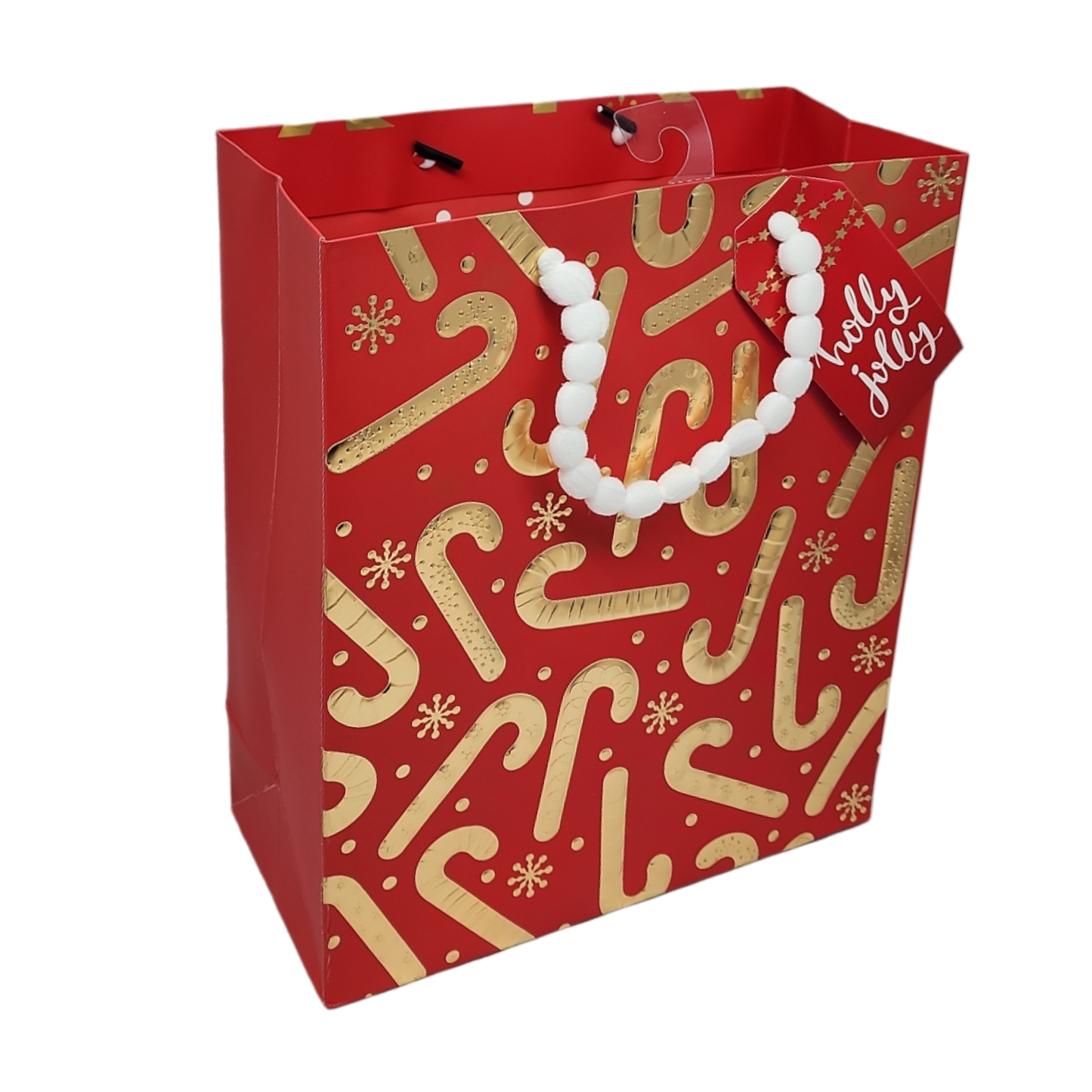 Canne à sucre sur un sac cadeau rouge -