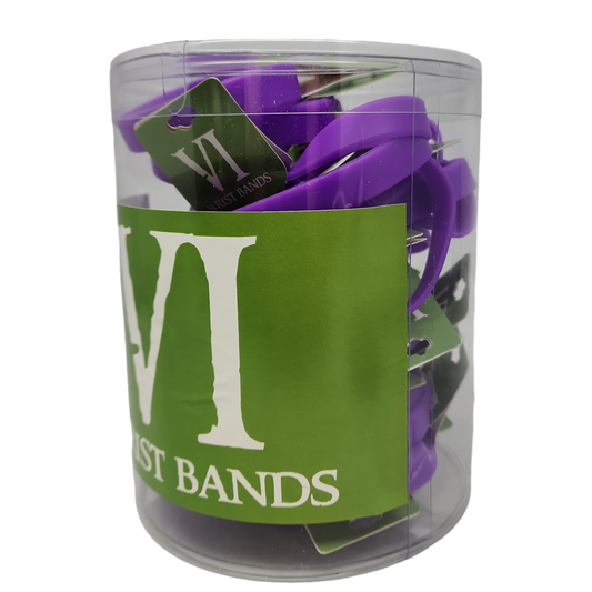 Purple silicone wrist bands tub of 36, bulk novelty wristbands by The Country Christmas Loft on Tampa Home & Garden Store