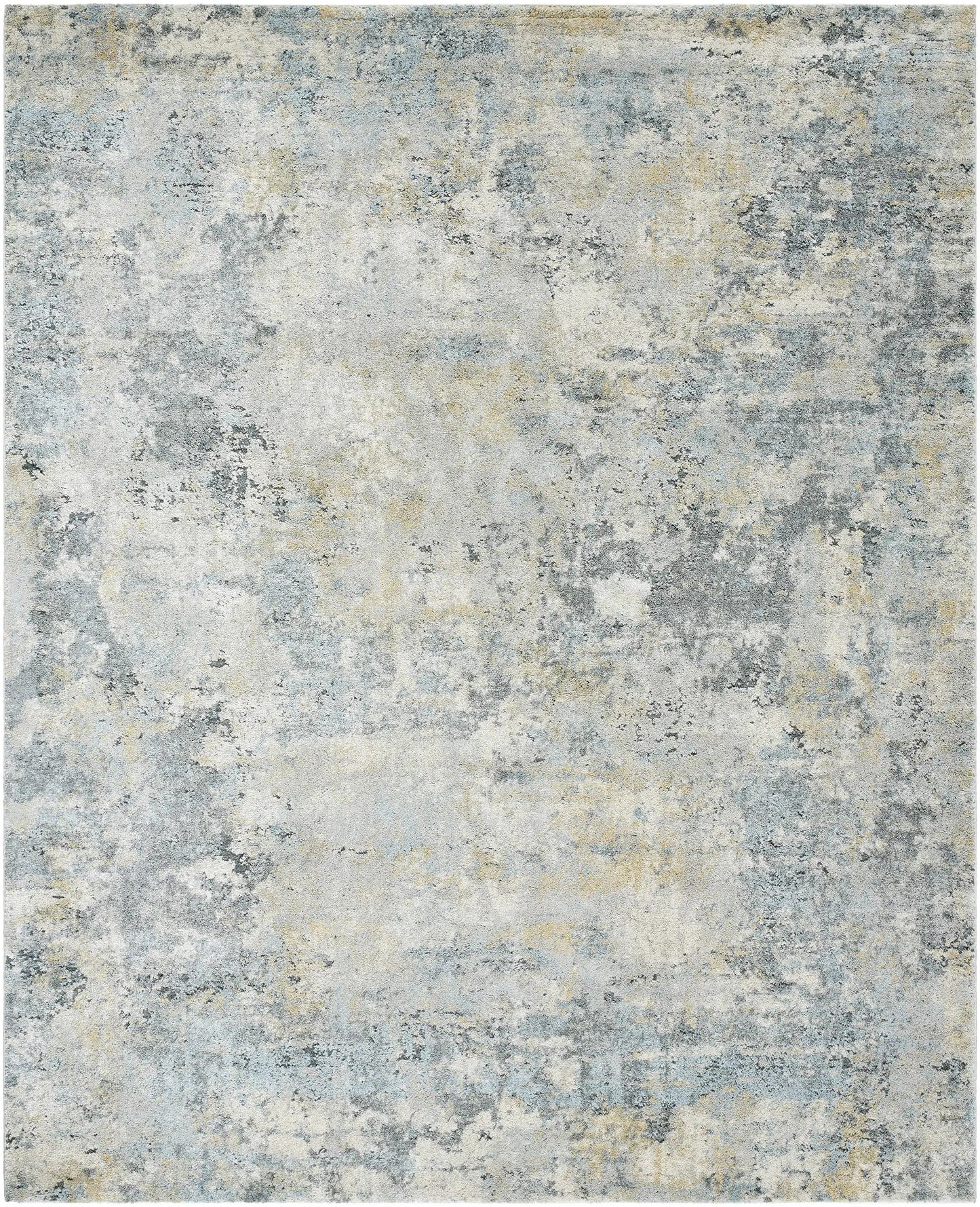 Adamma Thick Luxe Rug by Boutique Rugs, contemporary machine-woven with blue-gray beige distressed pattern on Tampa Home & Garden Store